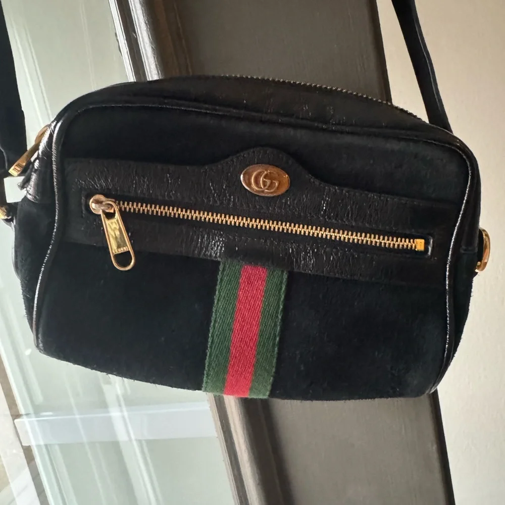 Vintage Gucci Ophidia Black Leather and Suede Crossbody Bag / Handbag - Picture 3 of 9